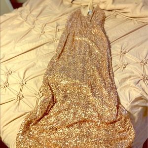 Badgley Mischka Rose Gold Sequin Dress